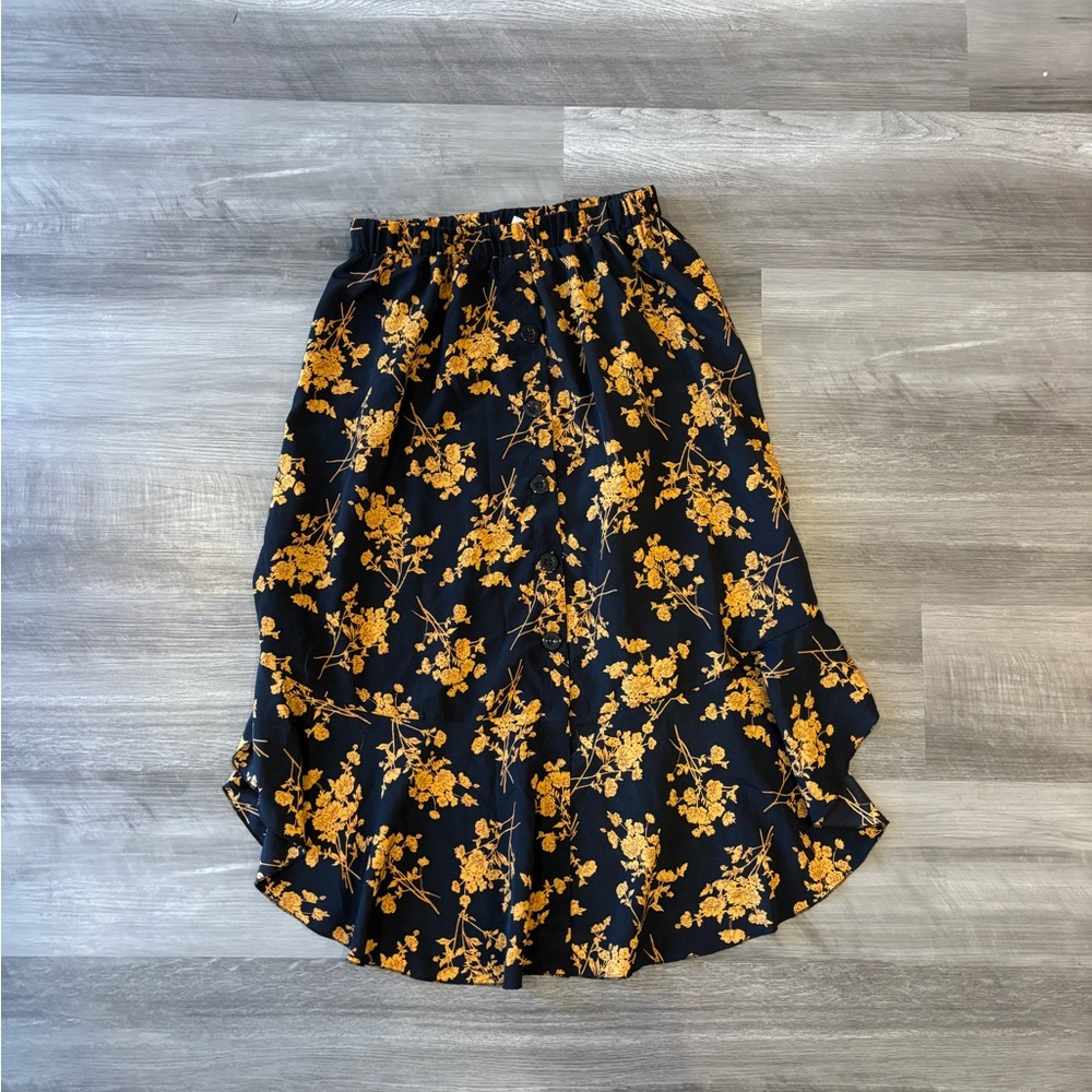 Floral Black Women's Skirt